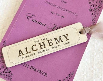 Alchemy Bookmark | Laser Cut Wooden Bookmark | Literary Gift for Readers & Book Lovers | Customized Best Friend Sister Roommate Mom