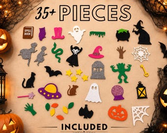 Halloween Advent Calendar Pieces – Felt Ornament Pieces ONLY (No Calendar Included) - For making your own DIY October Advent Calendar