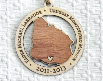 Personalized Missionary Ornament | Custom Wood Christmas Memento | LDS Gift for Mission Farewells or Homecomings