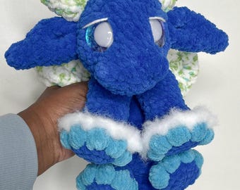 Crochet Dragon Snuggler, Handmade Fantasy Stuffed Animal, Dragon Snuggler