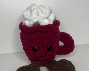 Giant Plush Hot Chocolate Cocoa Plushie Stuffy Kawaii Magenta