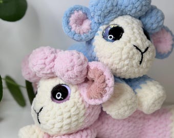 Gewogen gehaakte lamspluche, handgemaakte knuffel, zacht gewogen knuffel, schattig gehaakt schaap, comfort pluche cadeau