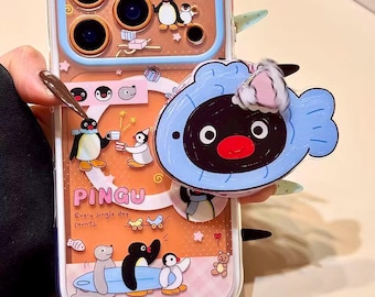 Cute Penguin Noot Noot Magsafe iPhone Case, Pingu, iPhone 17, magsafe case, magsafe grip