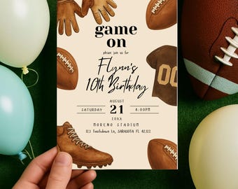Football Birthday Party Invitation, It's Game Time, Football Invite, Boy Birthday Invite, DIGITAL Editable Printable Invite