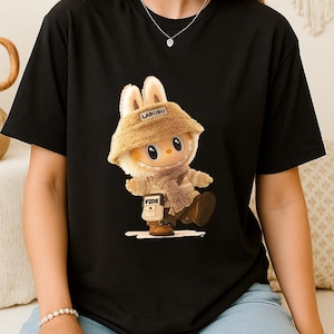 Labubu Shirt, Cute Cartoon T-Shirt, Aesthetic Kawaii Tee, Gift for Her, Soft Graphic Tee, Trendy Cute Shirt, Custom Labubu Design