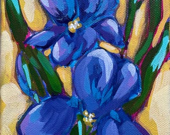 Iris 5x7 Original Acrylic Painting