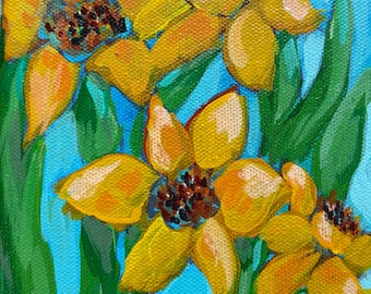 Daffodils 5x7 Original Acrylic Painting