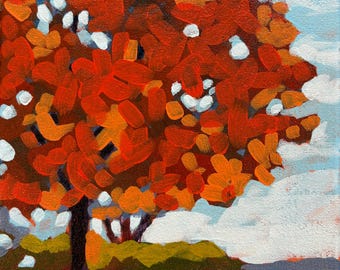 Autumn Tree 8x10 Acrylic Painting