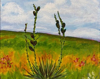 Yucca at the Ranch 8x10 Original Acrylic Painting