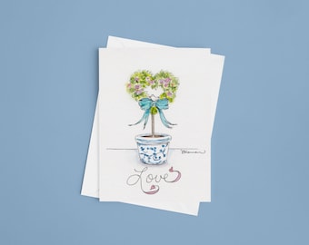 Notecard - Heart Topiary