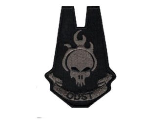 ODST Grey/Blk Tactical Patch [3.5 inch - Hook Fastener Backing - HT0