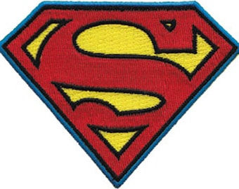 Aplicação visionária C&D, logotipo do Superman, patch em tamanho grande e pequeno.