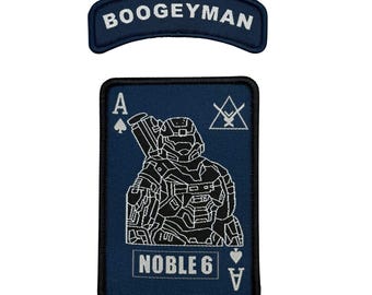 6 Boogeyman Reach Noble Team Tactical Patch 3.5x2.5 Hook Fastener and Loop Patch 3x1 Rocker