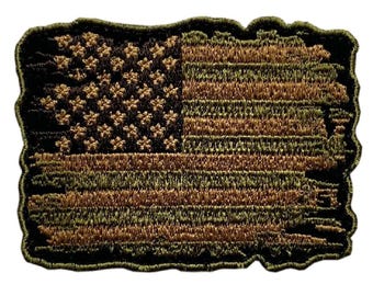 Distressed american flag vintage look tactical patch (3.0 inch - “hook ” fastener -dp-6)