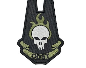 ODST Green ODST Skull Hook Fastener Patch 3.5x2.5 Inch
