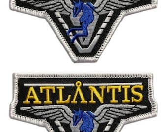 Gateway, wars of star sg one atlantis tv show patch (hook fastener -3.5 x 2.5 -sa4) 2 piece for jackets, vests, back packs, hats, and