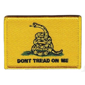 Dont tread on me gadsden flag embroidered hook patch (dtp3)