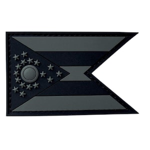 Ohio state flag patch (pvc rubber-3.0 inch -of4)