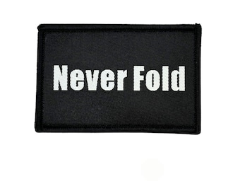 Vouw nooit geborduurde tactische patch - haaksluiting aan de achterkant 3 x 2 inch
