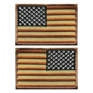 Hakenaufnäher mit US-amerikanischer Flagge, spiegelverkehrt, für linke und rechte Schulter (3,0 x 2,0 -mf2)