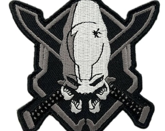 Wht/Blk Tactical Patch [3.50 inch - Hook Fastener Backing - HT2] (Legendary)