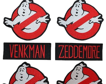 Lot of 8 ghost busters halloween movie costume embroidered iron on sew on patch