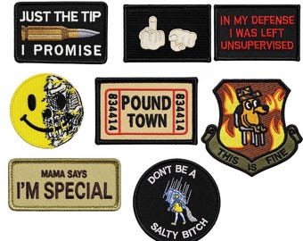 Funny meme embroidered patches, military tactical morale patch with hook fastener no loop, cute patches for backpacks, military uniforms
