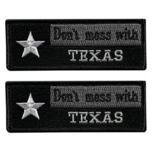Don't mess with texas flag embroidered patch [iron on sew on - 4.0 x 1.5 -dt7] 2 piece for jackets, vests, hats, backpacks, and tactical