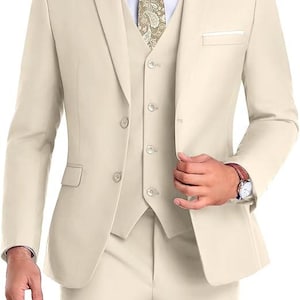 Slim Fit 3-Piece Suit: Wedding, Prom, & Groom&#39;s Attire