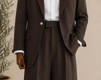 Linen Suit for Summer Weddings: Relaxed Vintage Fit, Breathable Airflow Blazer & Trousers
