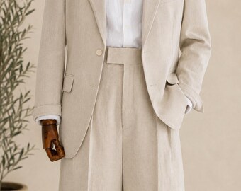 Men's Ultra Lightweight Linen Suit | Breathable Summer Wedding Blazer Set