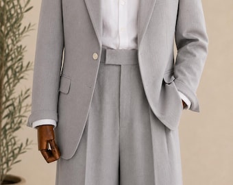 Airy Linen Wedding Suit for Men