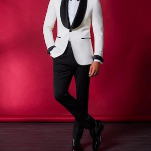 Rust & Black Tuxedo Suit: Slim Fit 2-Piece Wedding Prom Suit
