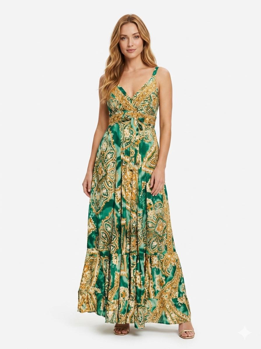 green emerald velvet dress Long Gypsy Dress in Black main image 1