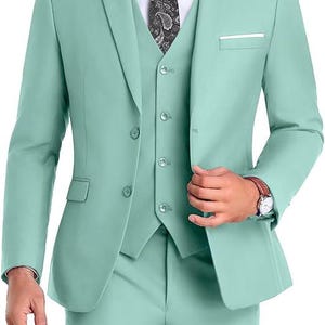 Slim Fit 3-Piece Suit: Wedding Prom Dinner Party Bespoke Menswear