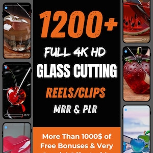 1200+ HD Viral Satisfying Glass Cutting ASMR Videos-Mrr/Plr Rights-TikTok/Instagram/YouTube Shorts-Social Media Growth Pack-Instant access