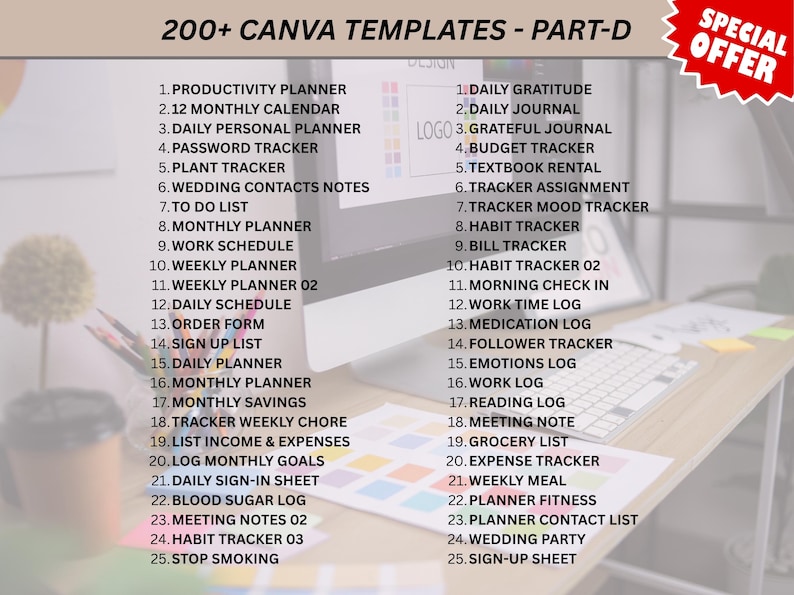 200 plus professional Etsy product mockups for digital planners.Massive bundle of PLR MRR trackers and manifestation journals.