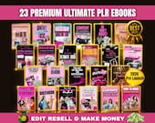 Ultimate 23 Girl Boss PLR eBooks Canva Templates Bundle MRR, Faceless Marketing,Best Seller Resell Rights Ebook Lead Magnet Business Planner