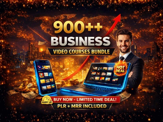900+ Business Video Courses Bundle: AI Business Courses, Viral Courses Bundle, PLR Business Courses, MRR Business Video, Mega Bundle plr
