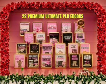 Paquete de 22 libros electrónicos PLR Boss babe, libro electrónico digital Girl boss, plantilla editable de libros electrónicos Canva, plantilla PLR MRR Girl Boss