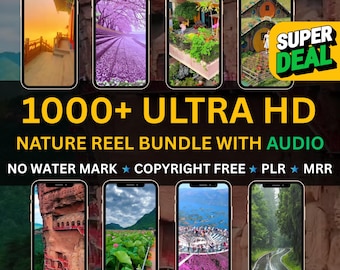 1000+ Ultra HD 4K Natures Reels Video With Audio,HD Reels,TikTok,Instagram,YouTube,Digital Marketing,Mrr-Plr-Instant Download