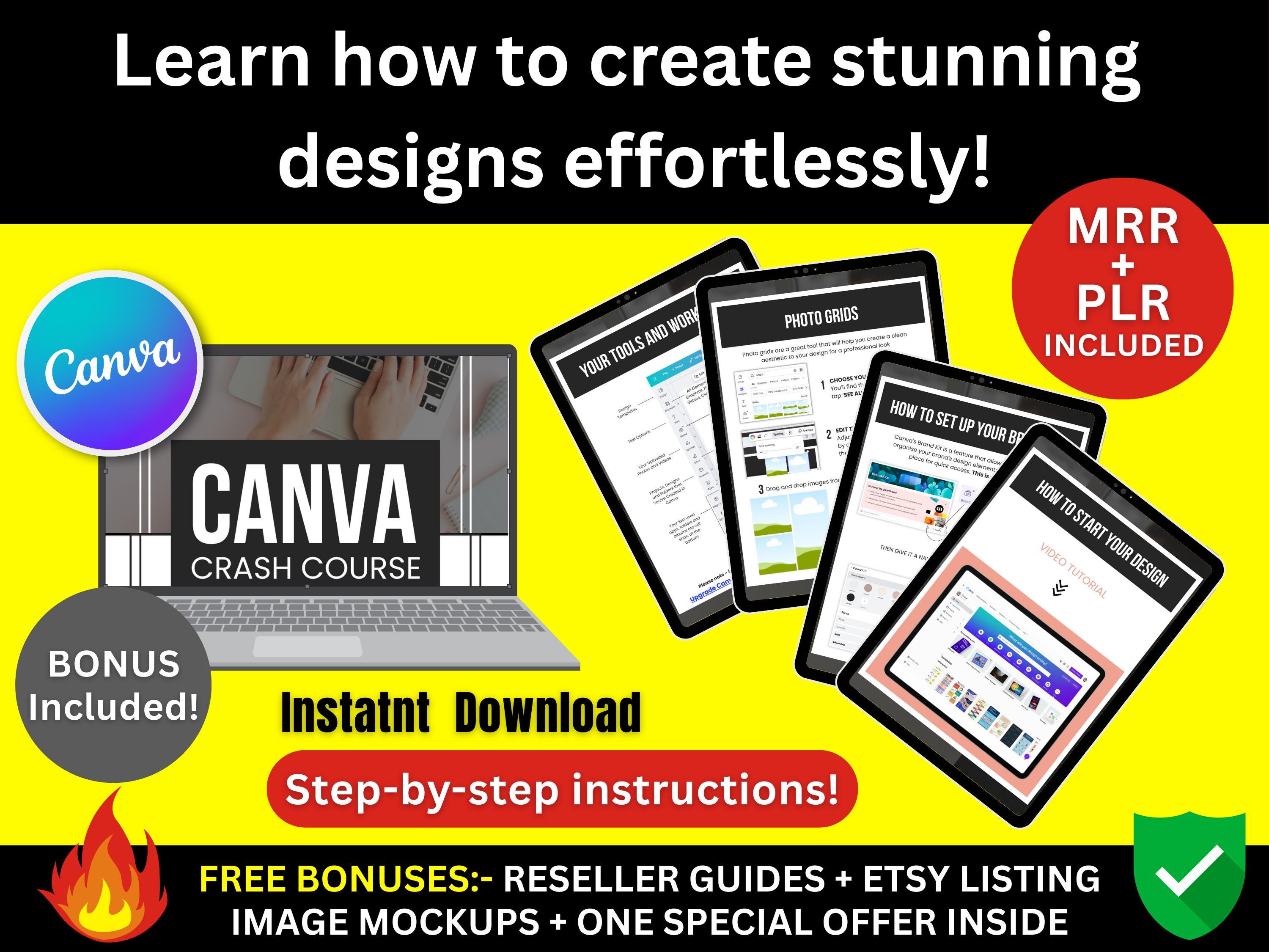 Canva Crash Course for Beginners With MRR-PLR Rights,canva Guide With ...