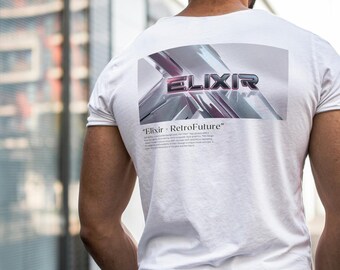 Futuristisch T-shirt met grafische print, uniseks jersey met korte mouw