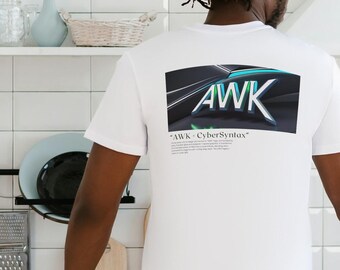 AWKレトロユニセックスジャージーTシャツ、ストリートファッション、グラフィックTシャツ、カジュアルスタイル、普段着