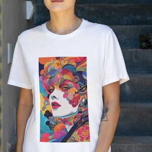 Bohemian Floral Art Tee: Unisex Relaxed Fit Cotton Shirt