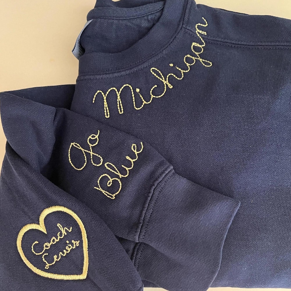 Custom High School Mascot Embroidered Sweatshirt, Comfort Colors Embroidered Collar, Football Fan Pullover, Gift For Back To School Fashion24Hs