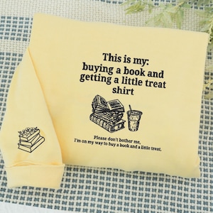 Bookish Embroidered Comfort Color Sweatshirt, Reading Shirt for Book Lovers, Book Club Gift, Embroidered Book Lover Shirt