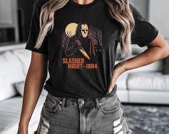 Camiseta retro de película slasher: camiseta gráfica de terror de los años 80