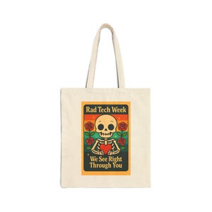 Sac fourre-tout Rad Tech Skully : toile de coton écologique image 2