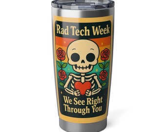 Gobelet squelette Rad Tech : tasse de voyage 20 oz, cadeau pour un technologue en radiologie
